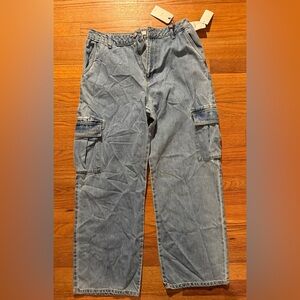 Forever 21 Light Blue Cargo Jeans